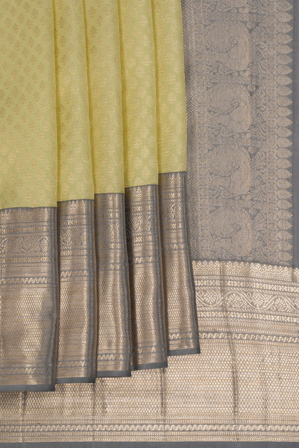 Image of Kanchipattu Brocade Pale Yellow Saree